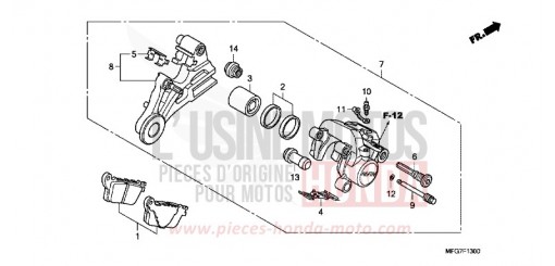 REAR BRAKE CALIPER (CB600F/F3) CB600F8 de 2008
